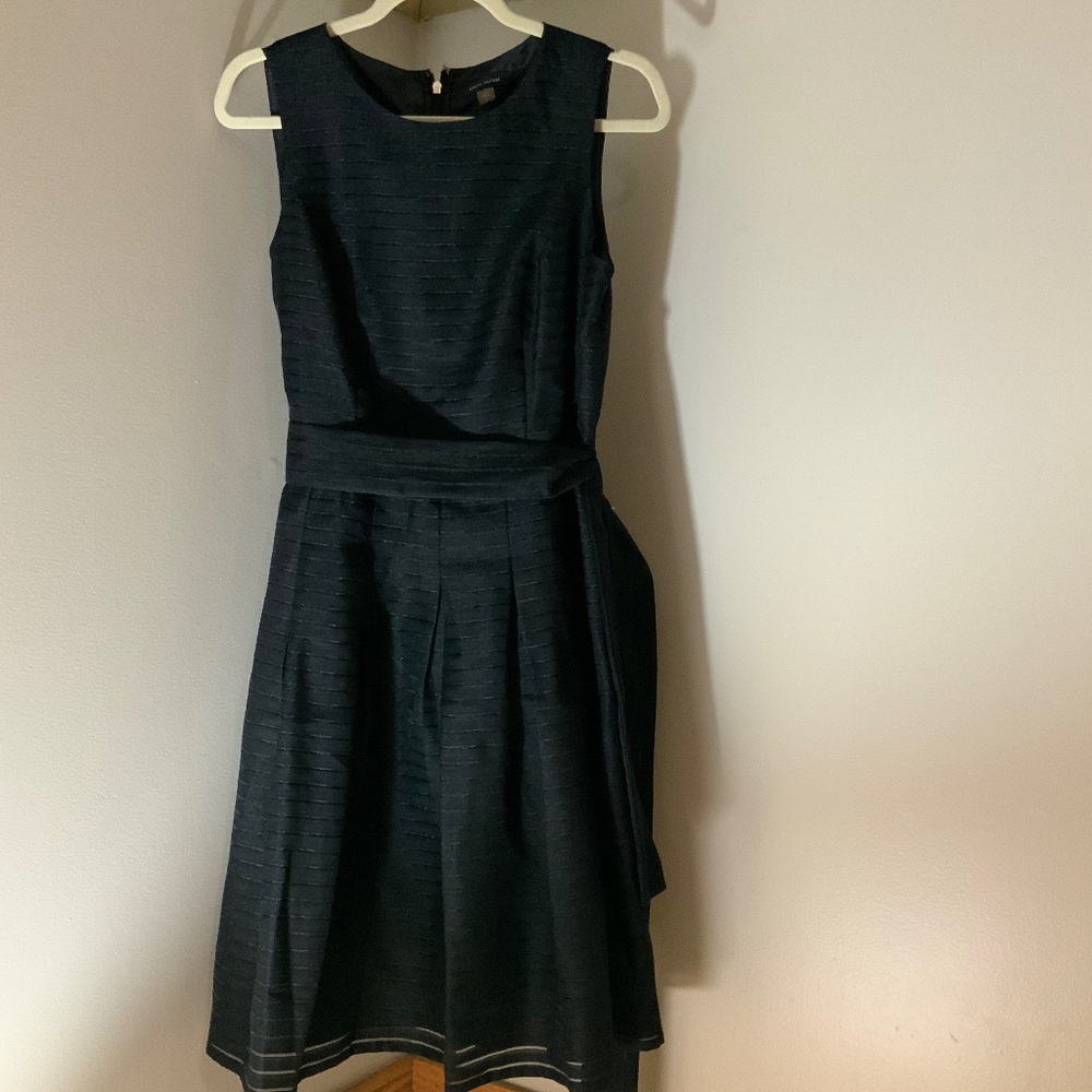 Tommy Hilfiger Black 6 Sleeveless, A line, Belted Dress LBD Normcore Scandi